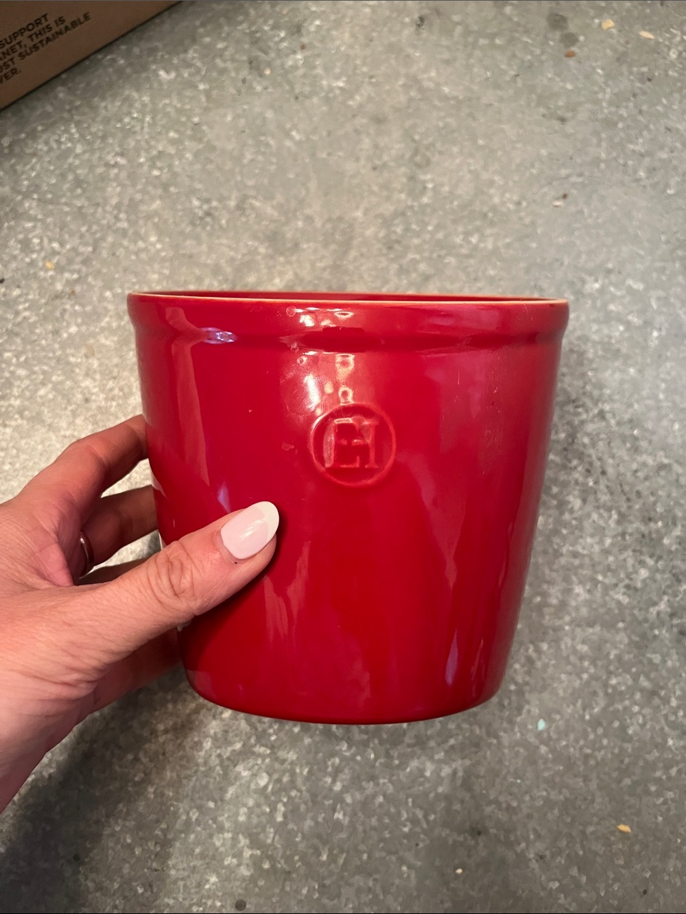 Emile Henry Red Ceramic Utensil Holder